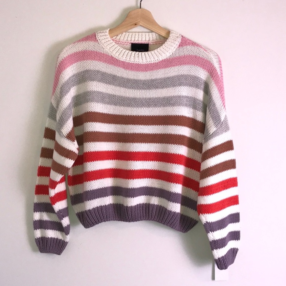 Playful Striped Cotton Sweater - Picture 7 of 8